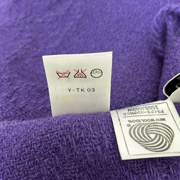 Auth DIOR/ChristianDior - Purple Wool Scarf - Picture 3 of 7